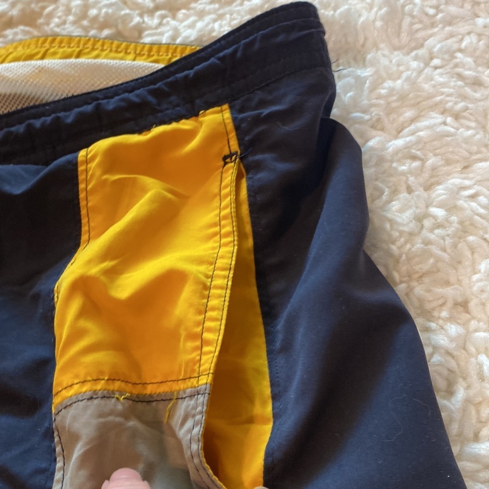 PERRY ELLIS AMERICA  XXL DRAWSTRING SWIM TRUNKS NAVY BLUE YELLOW RED TAN… - Picture 3 of 12